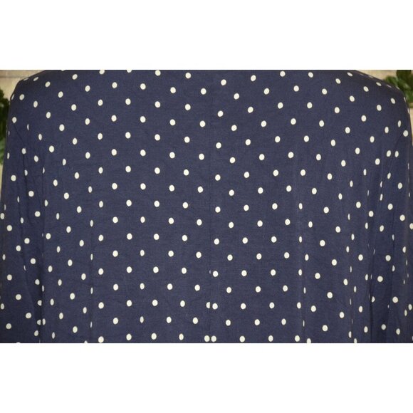 Old Navy XL Women Swing Dress Navy Blue Knit Polka Dot Stretch Casual Preppy - Picture 6 of 9